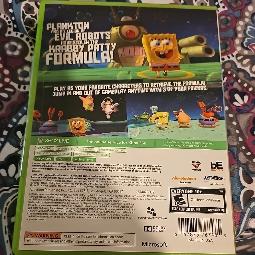 Nickelodeon SpongeBob SquarePants: Plankton's Robotic Revenge for Xbox 360